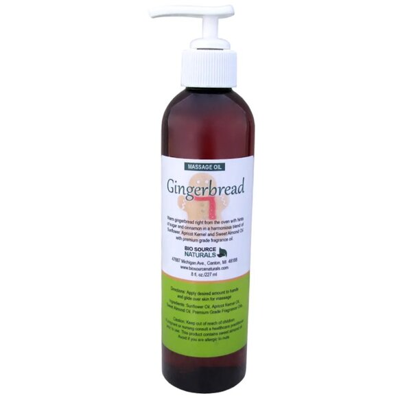 Gingerbread Massage Oil/Personal Fragrance Oil 8 fl oz (227 ml) Pump - Picture 1 of 1